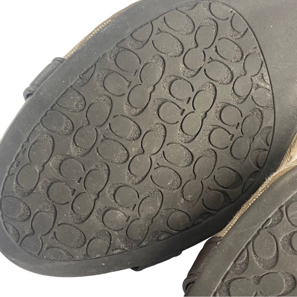 Coach Delphine Signature Ballet Flats Size 8.5 Brown Khaki Buckle Detail - Picture 13 of 13